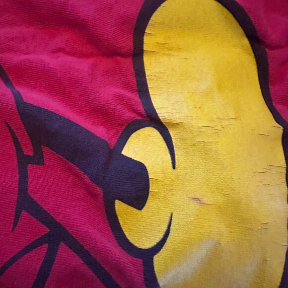 Vintage Disney Mickey Mouse Red Oversized T-Shirt One Size Fits All 100% Cotton - Picture 10 of 11